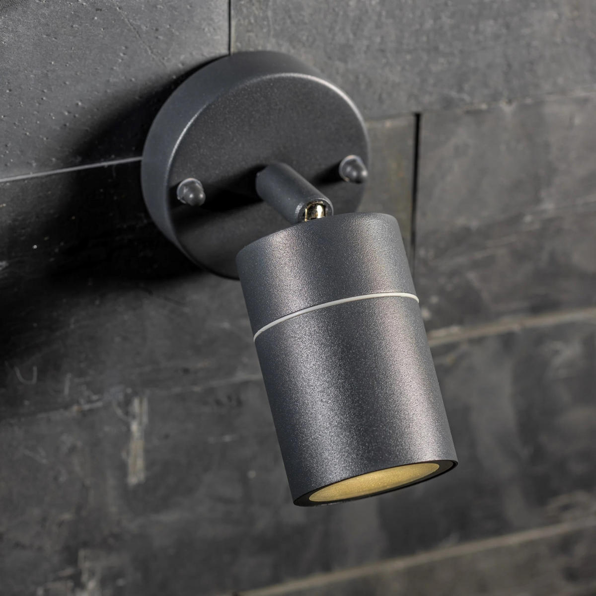 AUSSENWANDLEUCHTE MIA Dunkelgrau Edelstahl GU10 Einstellbar IP44 - Dunkelgrau, Metall (8.5/15/15cm) - CGC Europe