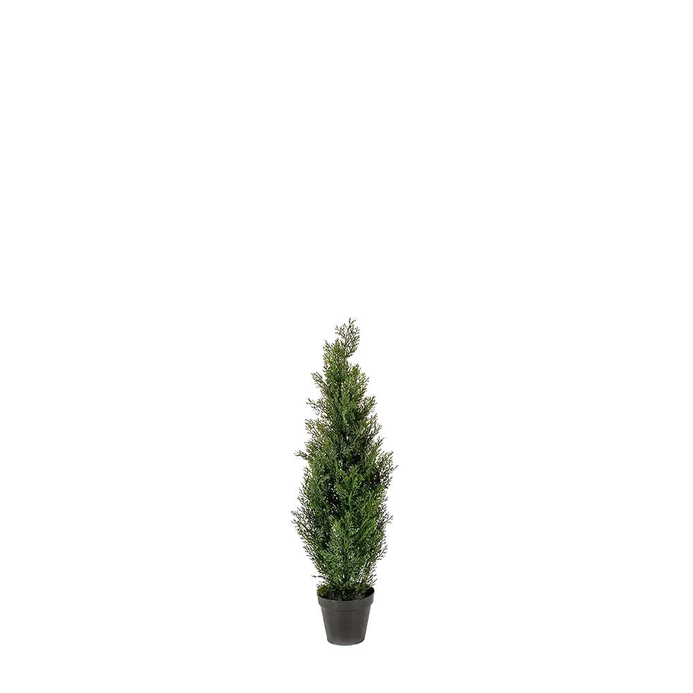 KUNSTBAUM Künstliche Grüne Zeder - Nika 90cm, UV- beständig - Multicolor, Kunststoff (90cm) - aplanta