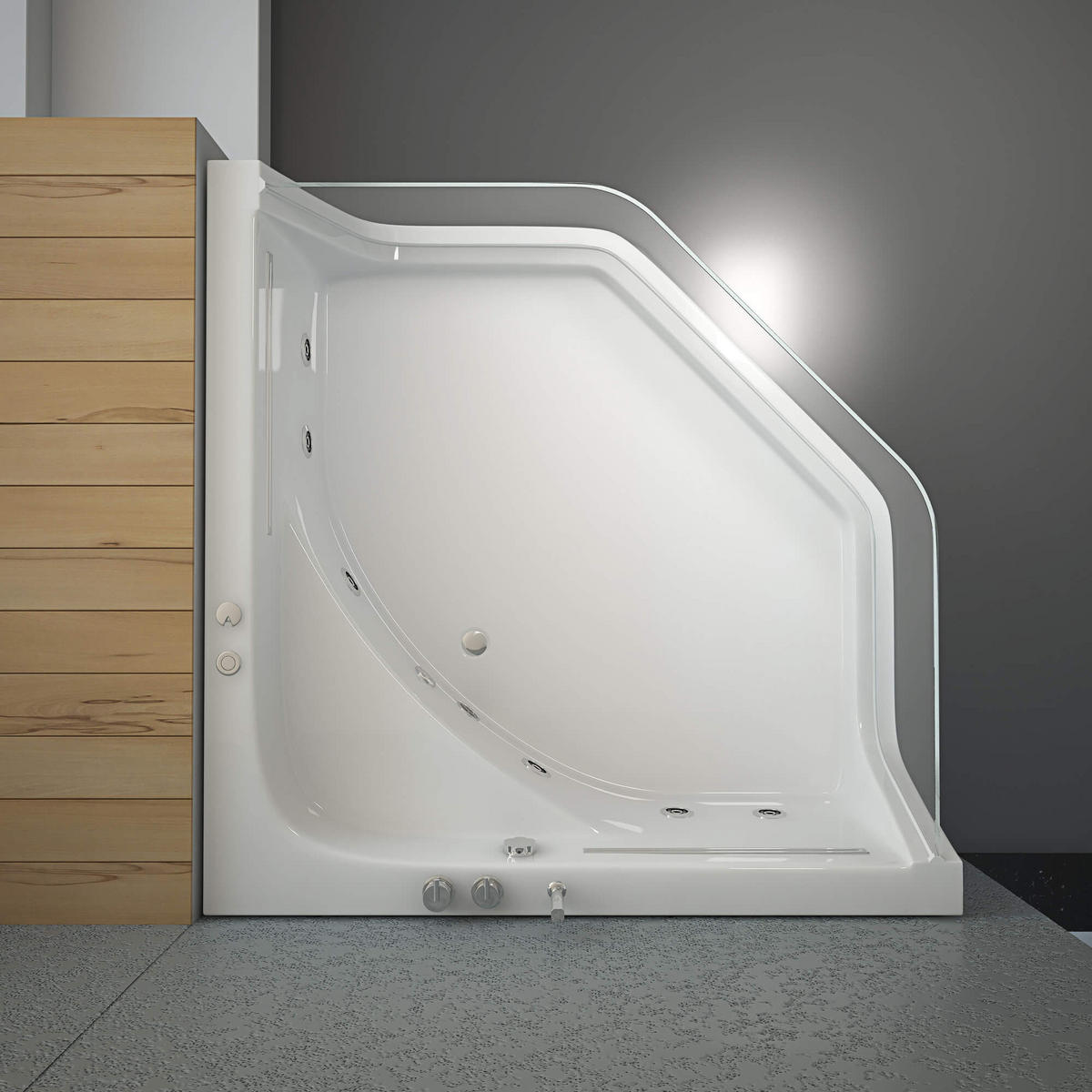 WHIRLPOOL PACIFICO - Weiß, Keramik (150/55/150cm) - Home Deluxe