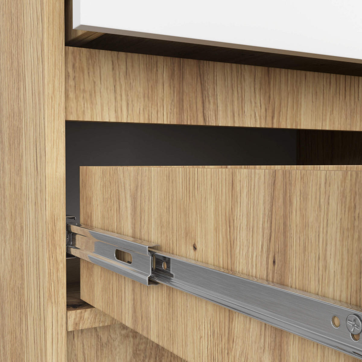 KOMMODE Eiche Artisan, Weiß 55/60/40 - Eiche Artisan/Weiß, Holzwerkstoff (60/55/40cm) - RAUMHIRSCH FURNITURE