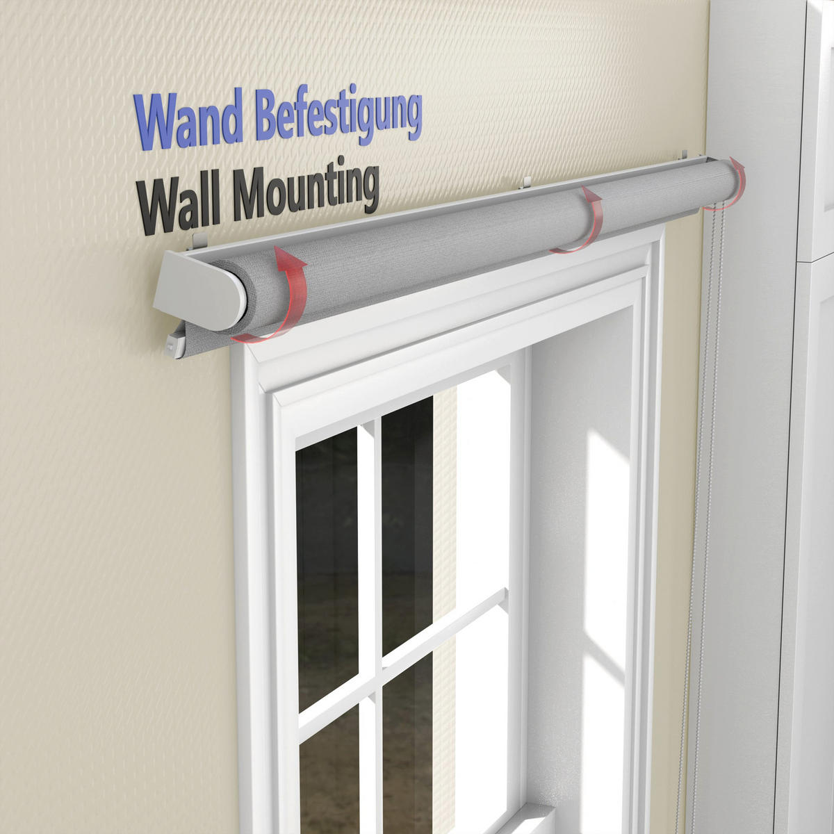 ROLLO blickdicht - Grau, Textil (115/150cm) - Deco-Raum