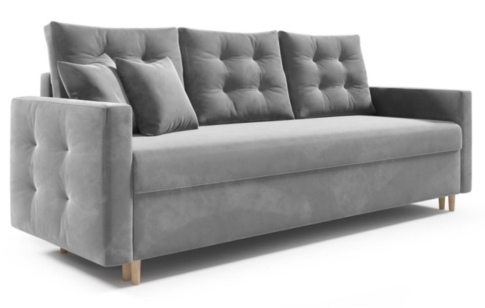 SOFA Hellgrau PETI Gepolstert - Grau, Textil (217/97/87cm) - Sepro Meble