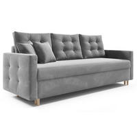 SOFA Hellgrau PETI Gepolstert - Grau, Textil (217/97/87cm) - Sepro Meble