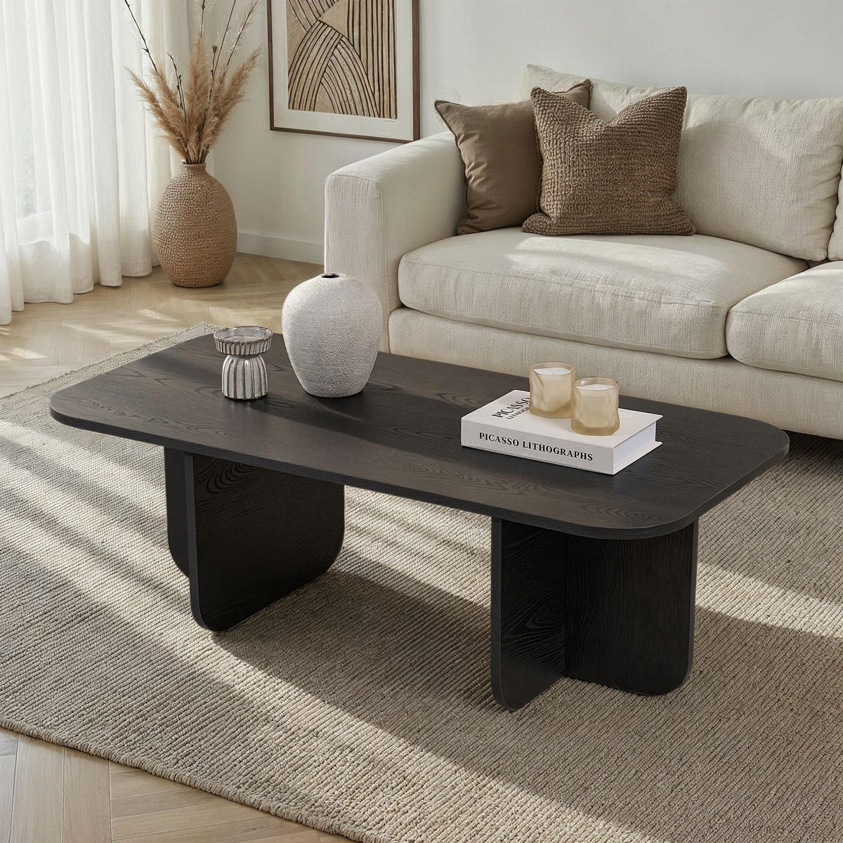 COUCHTISCH Akira Schwarz - Schwarz, Holzwerkstoff (60/120/41cm) - Habitat Garten