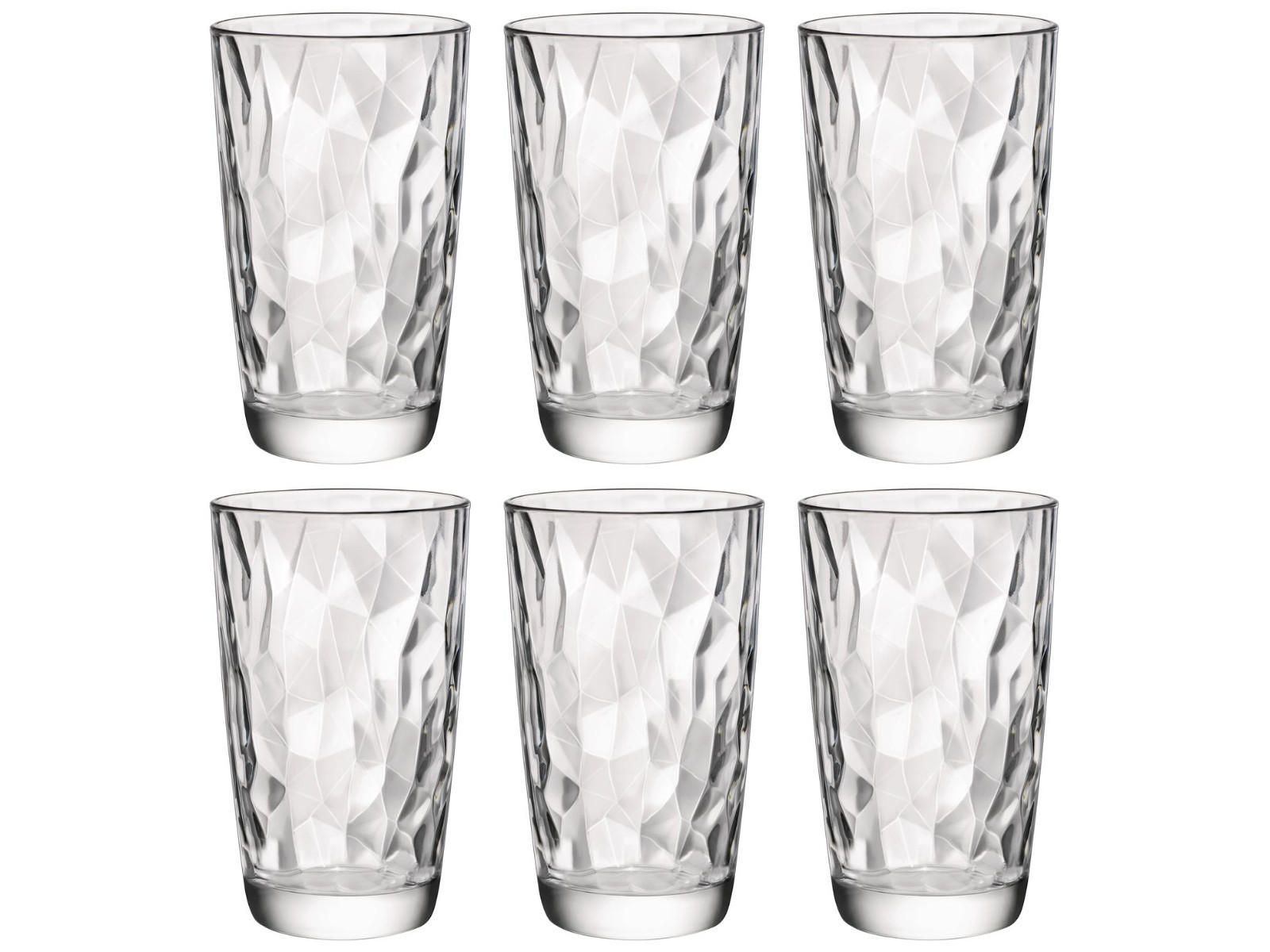 LONGDRINKGLAS Diamond Transparent 470 ml - 6 Stück - Transparent, Glas (0.47L) - Bormioli Rocco