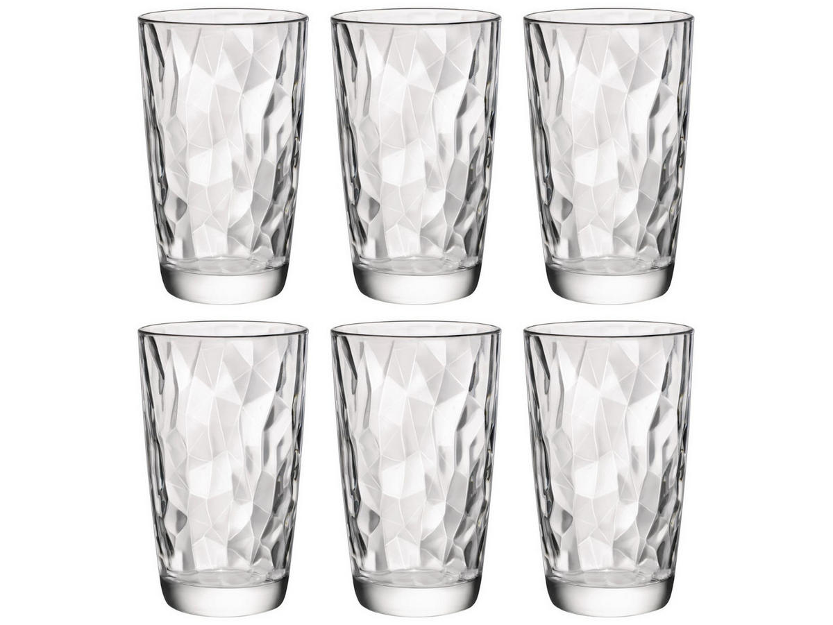 LONGDRINKGLAS Diamond Transparent 470 ml - 6 Stück - Transparent, Glas (0.47L) - Bormioli Rocco