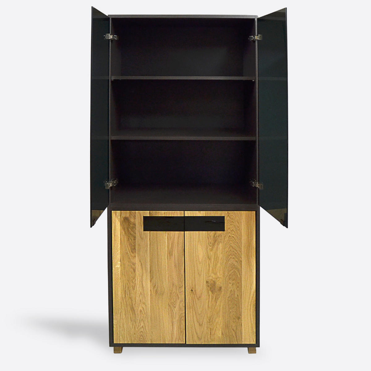 STANDVITRINE ins Wohnzimmer LAGOS - Eichefarben, Holz (80/195/45cm) - Rawood Furniture