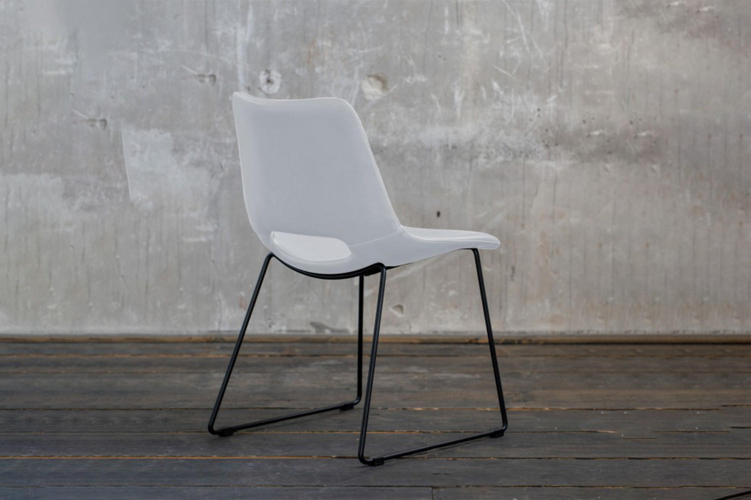 STUHL ASCO Weiß Kunstleder - Weiß, Leder (49/80/55cm) - KAWOLA