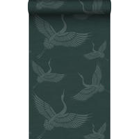 TAPETE Kraniche 53 cm x 10.05 m - Blau, Papier (53/1000cm) - Origin Wallcoverings