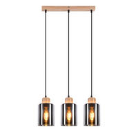 PENDELLEUCHTE Rynnf 42/12/146.5 cm - Hellbraun, Glas/Holz (42/12/146.5cm) - ZMH