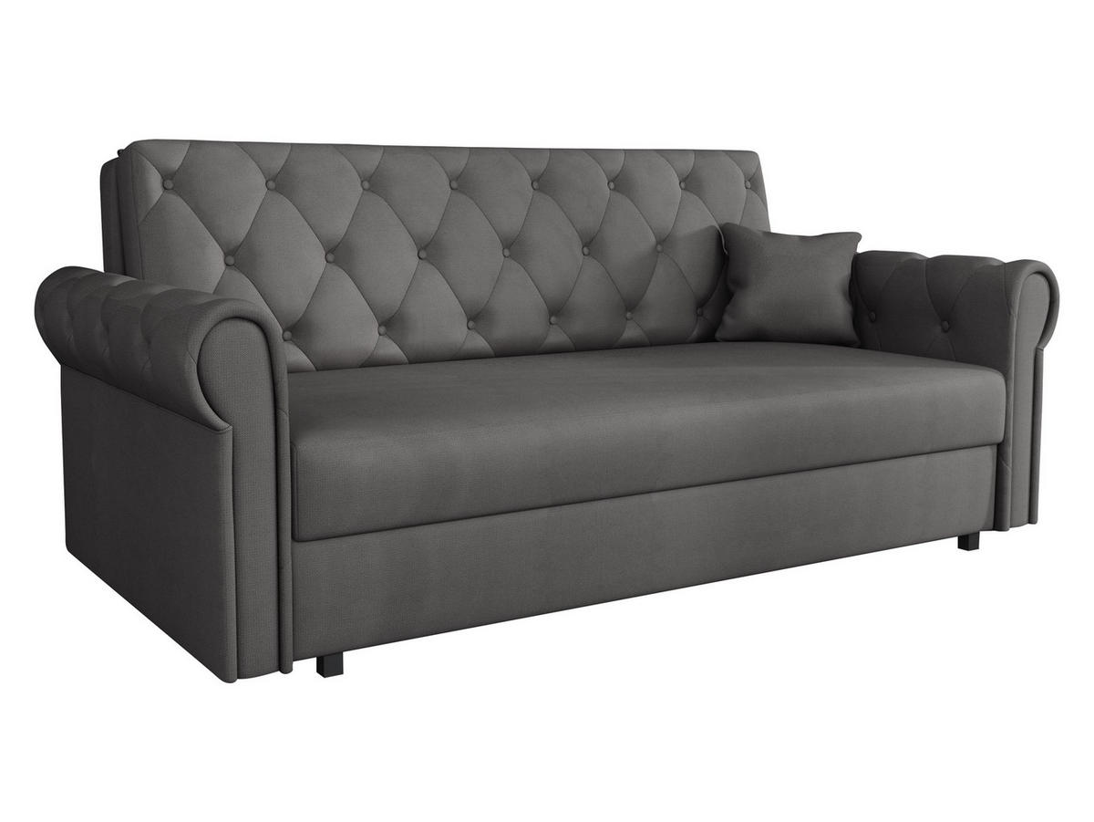 SCHLAFSOFA Viva Roma IV - Schwarz/Graphitfarben, Holz/Textil (188/85/98cm) - MIRJAN24