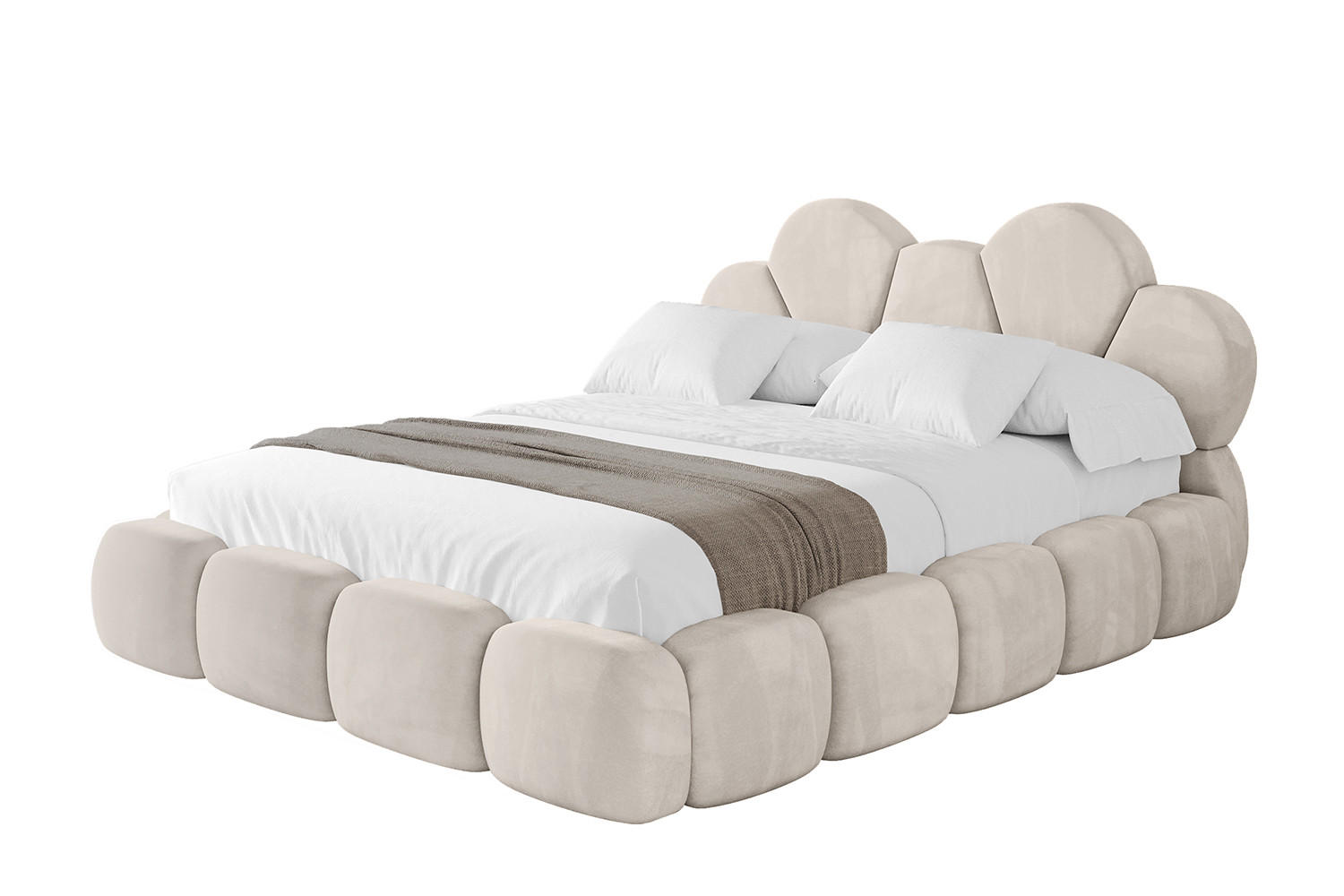 POLSTERBETT mit Bettkasten und Lattenrost, Boxbett ohne Matratze - LANA 180x200 Beige - Beige, Holzwerkstoff/Textil (180/200cm) - ALTDECOR