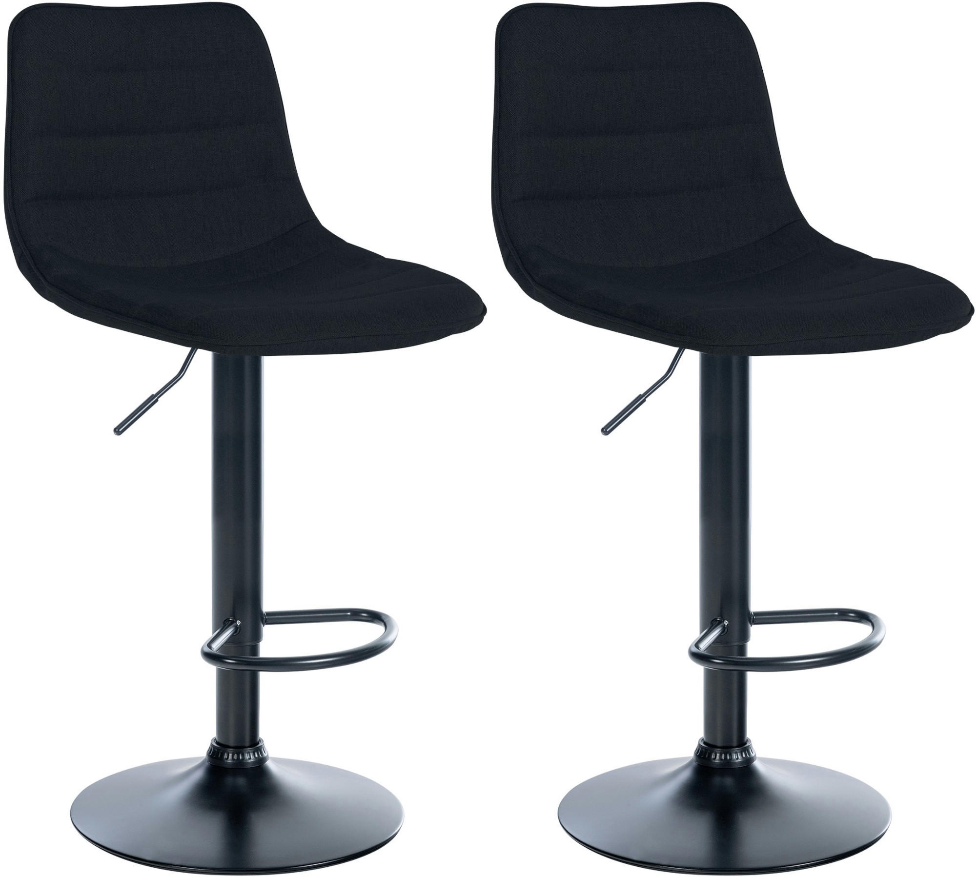 BARHOCKER 2er Set Stoff schwarz - Schwarz, Textil/Metall (45/89/46cm) - CLP