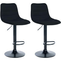 BARHOCKER 2er Set Stoff schwarz - Schwarz, Textil/Metall (45/89/46cm) - CLP