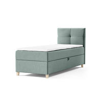 BOXBETT Einzelbett Anter Mini 70x200 cm, Grün - Grün, Textil (70/200cm) - Meblito