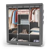 STOFFSCHRANK - Grau, Textil (130/175/45cm) - Intirilife