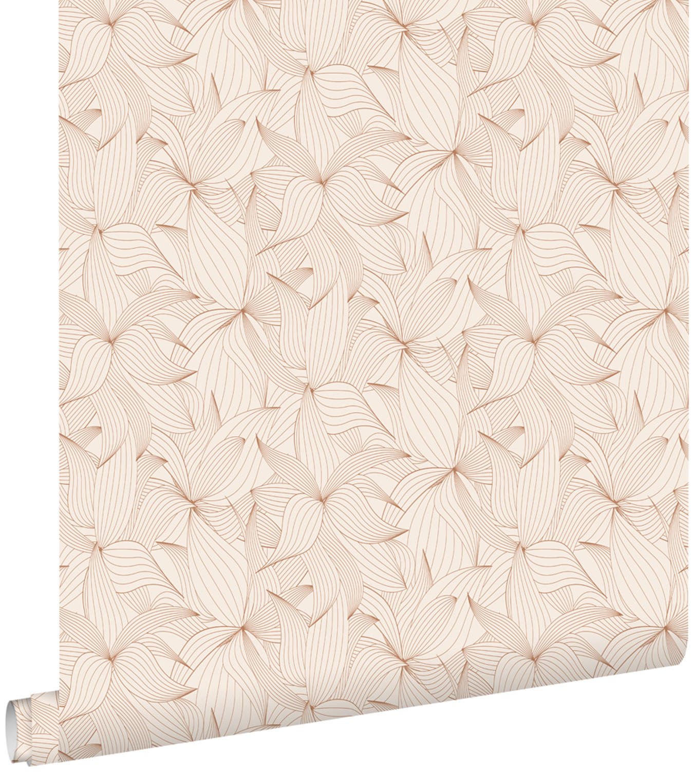 TAPETE gezeichnete Blätter 50 x 900 cm - Beige, Papier (50/900cm) - ESTAhome