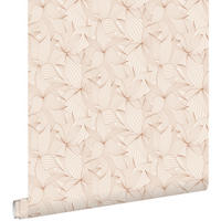 TAPETE gezeichnete Blätter 50 x 900 cm - Beige, Papier (50/900cm) - ESTAhome