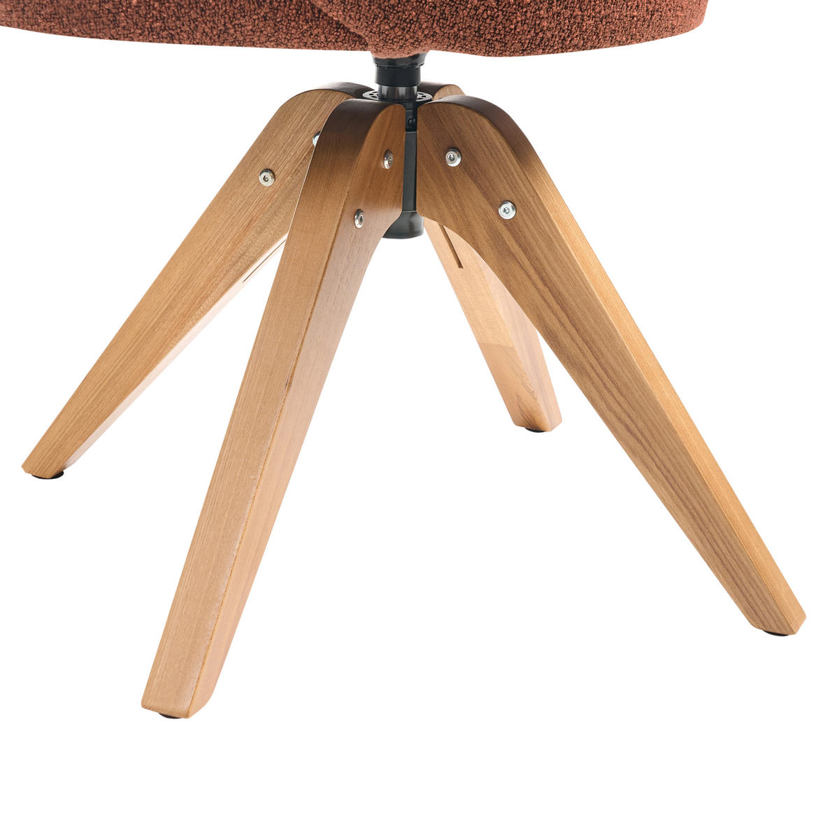 ESSZIMMERSTUHL Orange Marcy - Orange/Braun, Textil (60/85/66cm) - Beliani