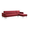 ECKSOFA mit Schlaffunktion - Ecke wechselbar - Stoff - Rot - WILLIS II - Rot, Textil (290/173cm) - Vente-Unique