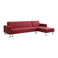 ECKSOFA mit Schlaffunktion - Ecke wechselbar - Stoff - Rot - WILLIS II - Rot, Textil (290/173cm) - Vente-Unique