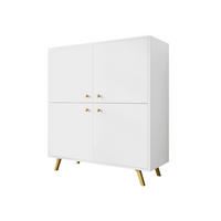 TÜRKOMMODE Siena 4D - Goldfarben/Weiß, Holzwerkstoff/Metall (100/112/41cm) - MIRJAN24
