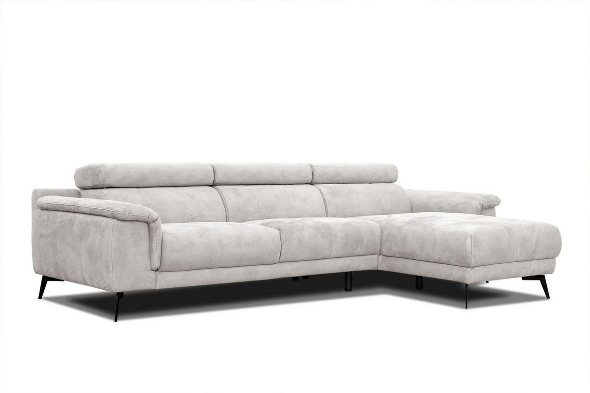 ECKSOFA FIERO 4-Sitzer, ecru - Ecru/Schwarz, Holzwerkstoff/Textil (288/170cm) - Courtois Laville