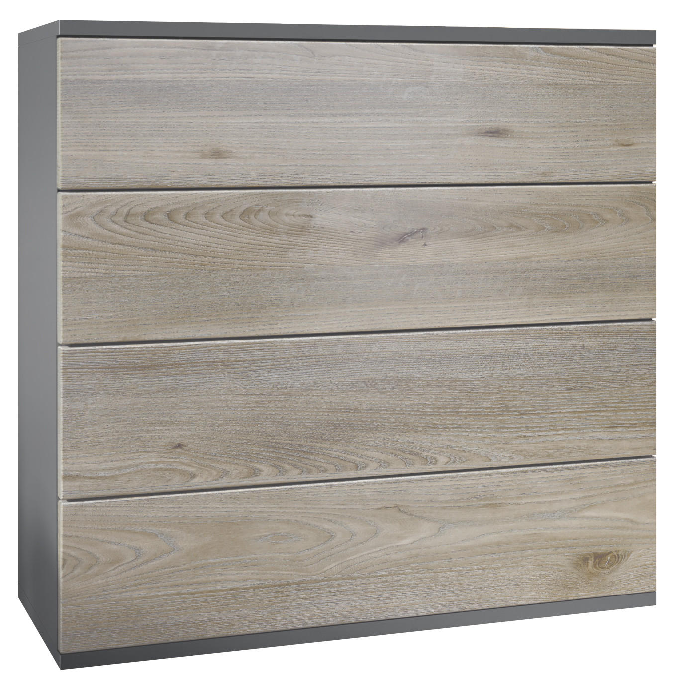 KOMMODE Pavos Eiche Nordic - Silbereichenfarben, Holzwerkstoff (76/76/35cm) - Vladon