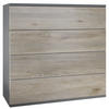 KOMMODE Pavos Eiche Nordic - Silbereichenfarben, Holzwerkstoff (76/76/35cm) - Vladon