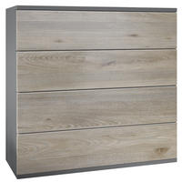 KOMMODE Pavos Eiche Nordic - Silbereichenfarben, Holzwerkstoff (76/76/35cm) - Vladon