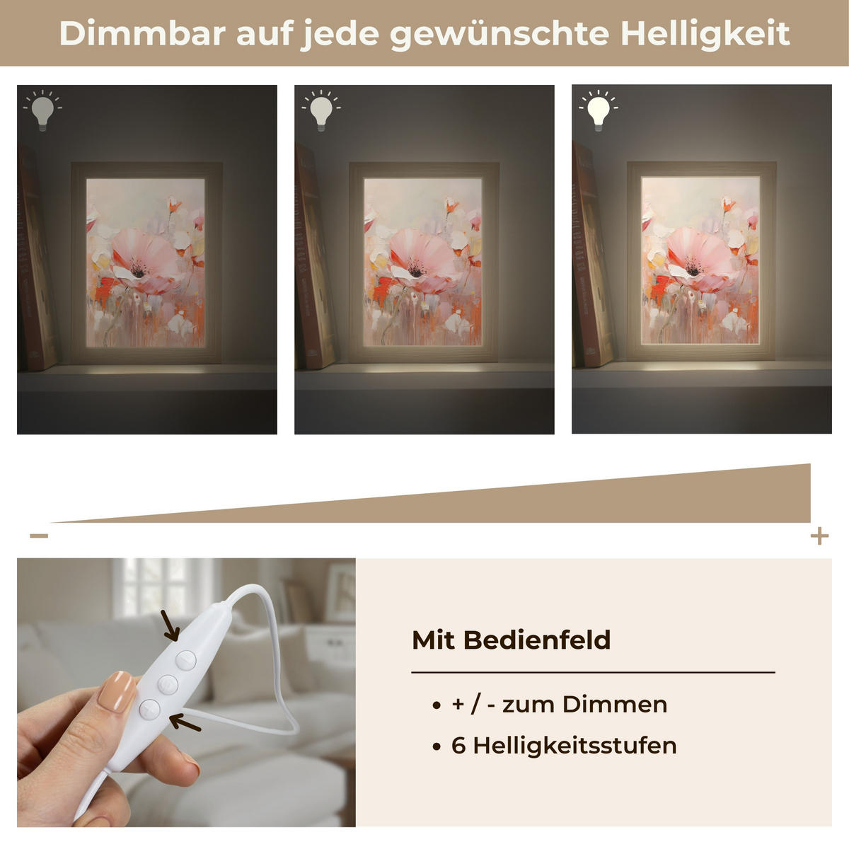 STOLNÍ LAMPA Květiny - Akvarel - Růžová - Abstraktní - Umění 15x20 cm - antracitová, kompozitní dřevo (8/15/20cm) - OnlyWow