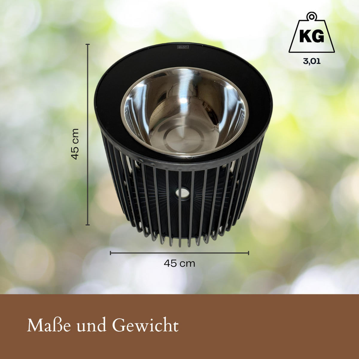 BEISTELLTISCH MIT EDELSTAHL-BIERKÜHLER Copenhagen schwarz 45 cm - Schwarz, Kunststoff (45/45/45cm) - COOTAB Cooler Table