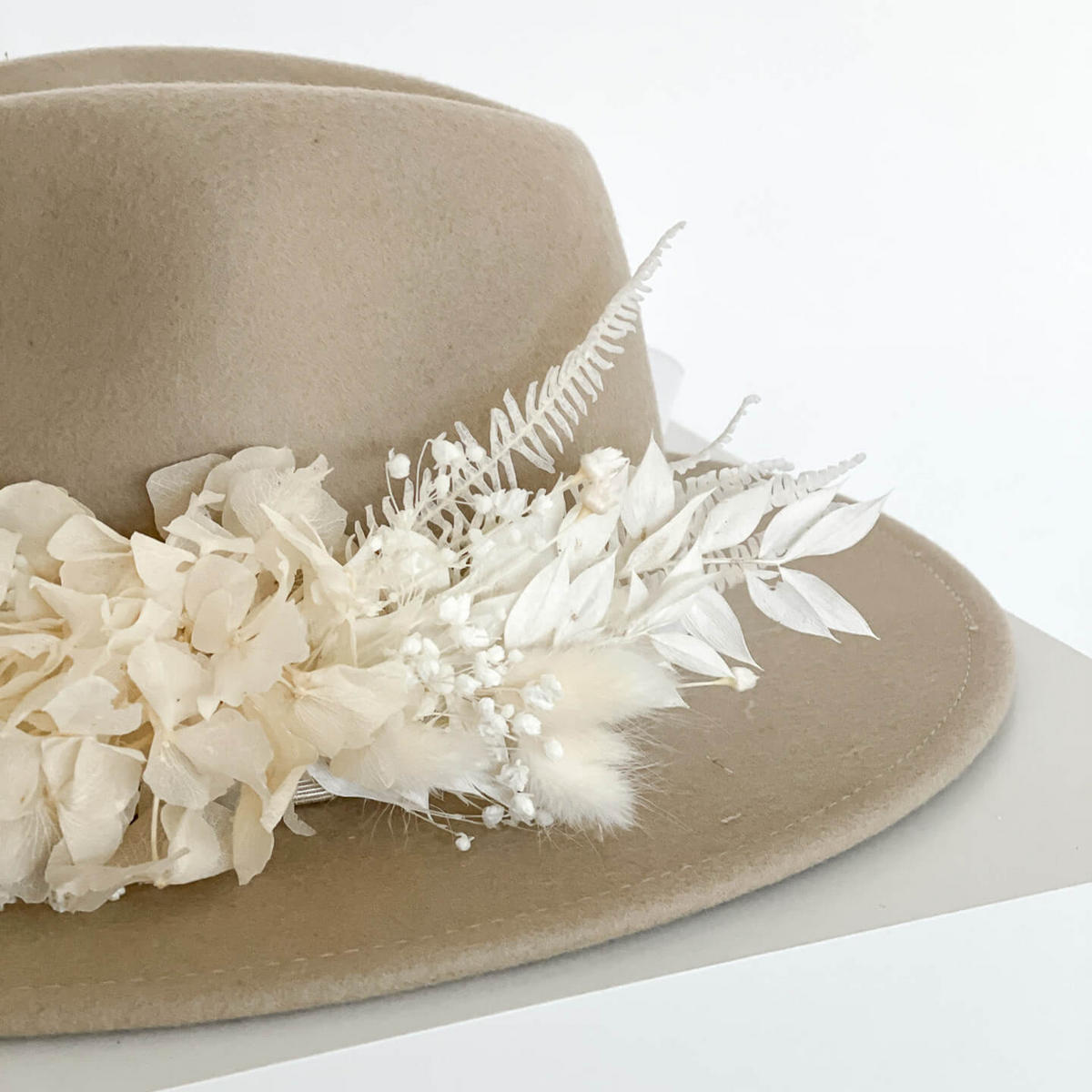 HUTBAND Trockenblumen weiß Hortensie - weiß - Weiß, Naturmaterialien (15cm) - Lykke & You
