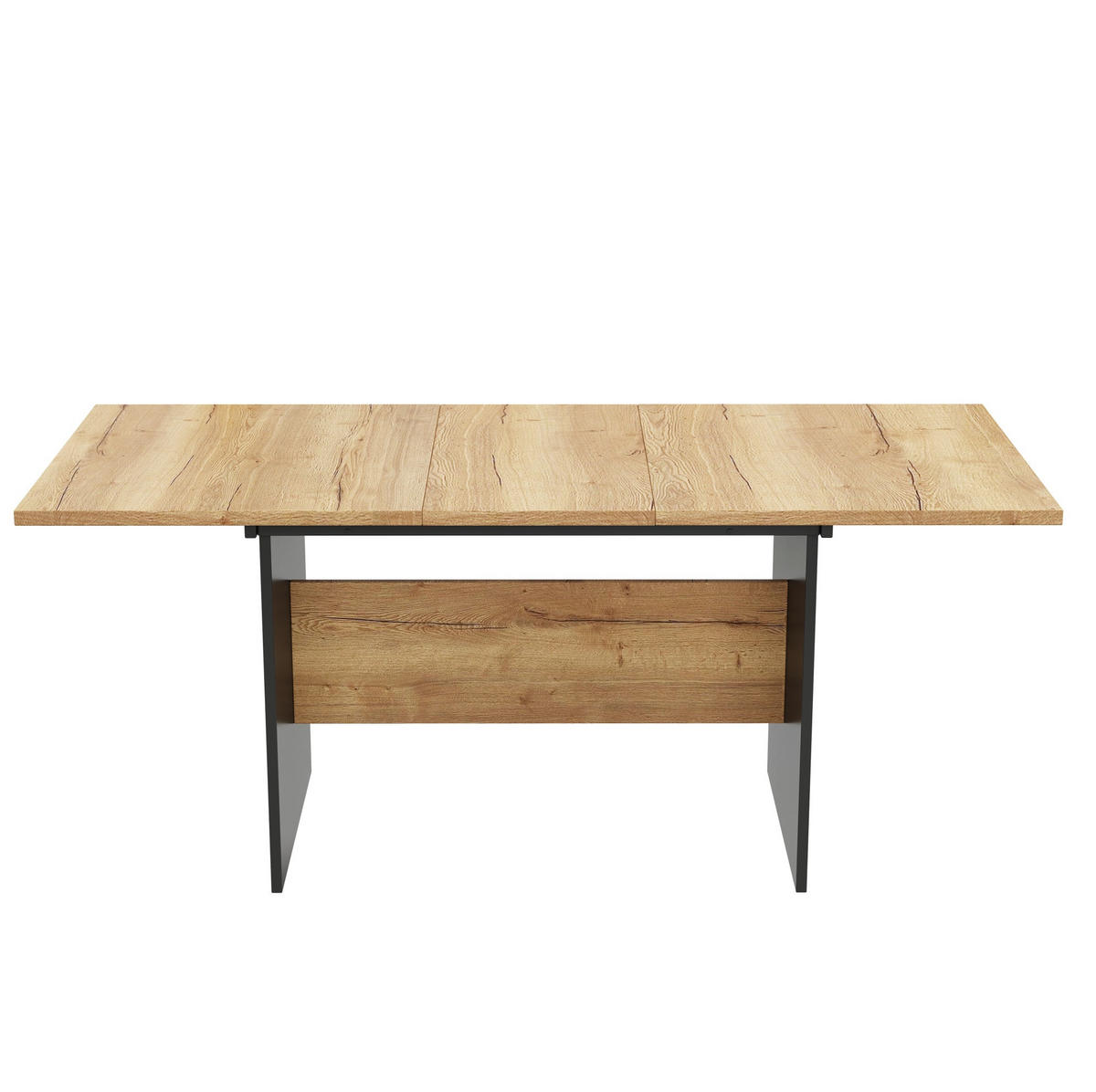 ESSTISCH, MDF mit Teleskopauszug, 140–180/80/75 cm, Schwarz/Dunkelwalnuss - Schwarz, Holzwerkstoff (180/80/75cm) - Redom