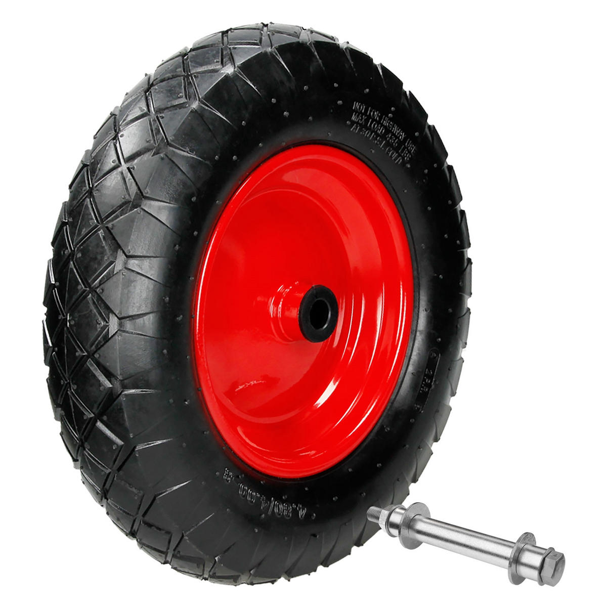 SCHUBKARRENRAD - Rot, Metall (39/39/9.5cm) - ECD-Germany