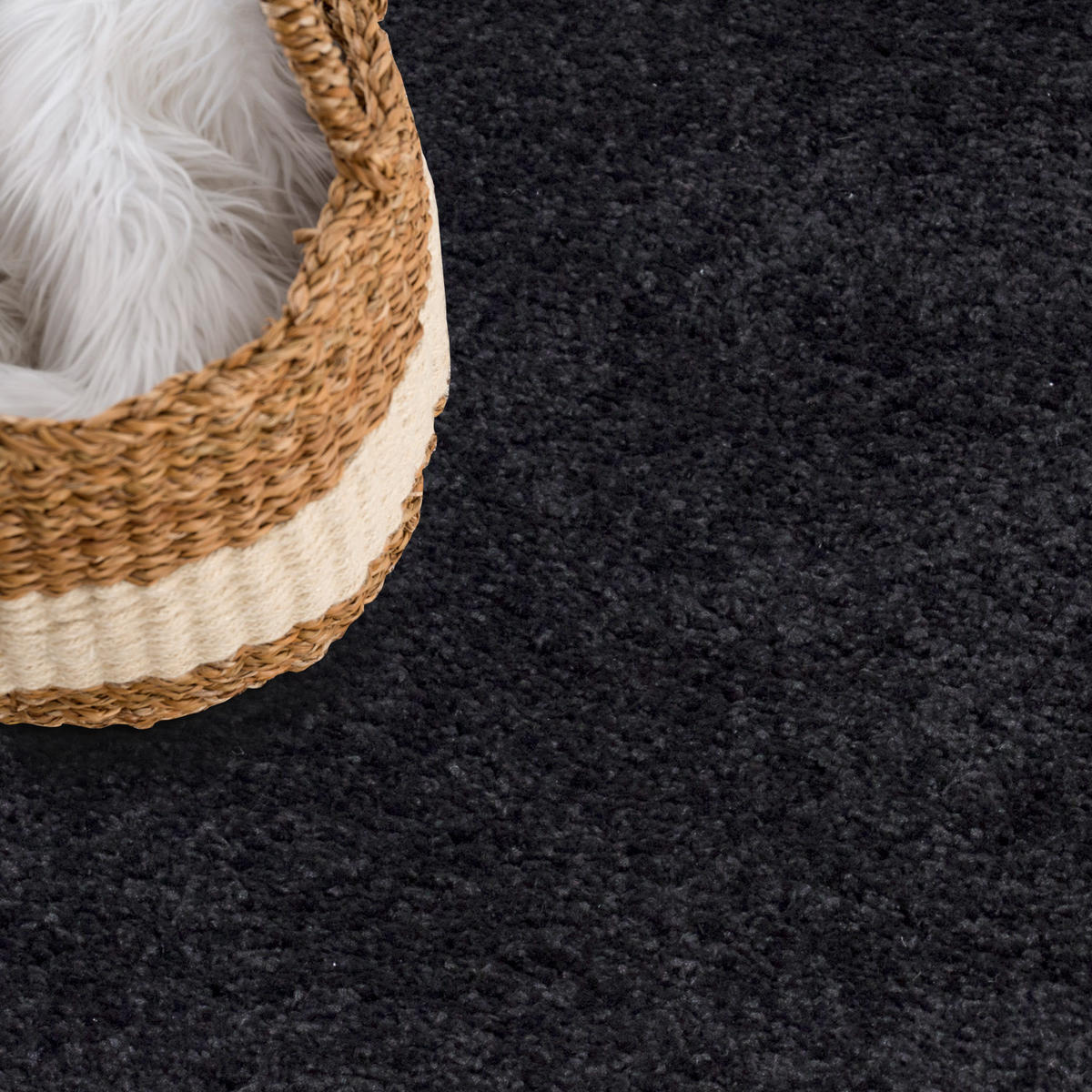 HOCHFLOR-TEPPICH City Shaggy 500 Schwarz 200x290 cm - Schwarz, Textil (200/290cm) - carpet city