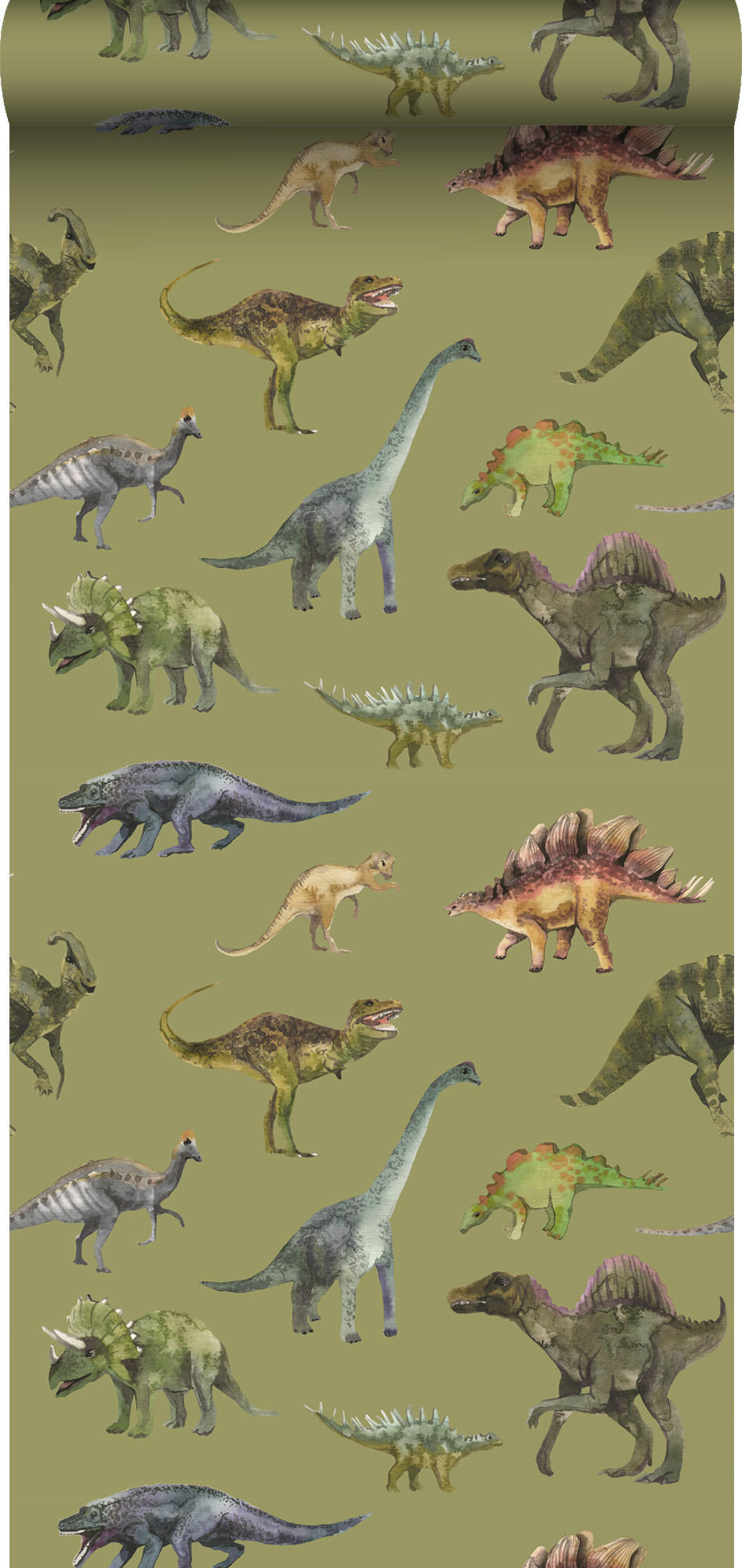 TAPETE Dinosaurier 50 x 900 cm - Grün, Papier (50/0.1cm) - Sanders & Sanders