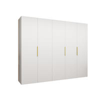 DREHTÜRENSCHRANK 202/250/52 5-türig - Goldfarben/Weiß, Holz (250/202/52cm) - MÖBEL KRYSPOL
