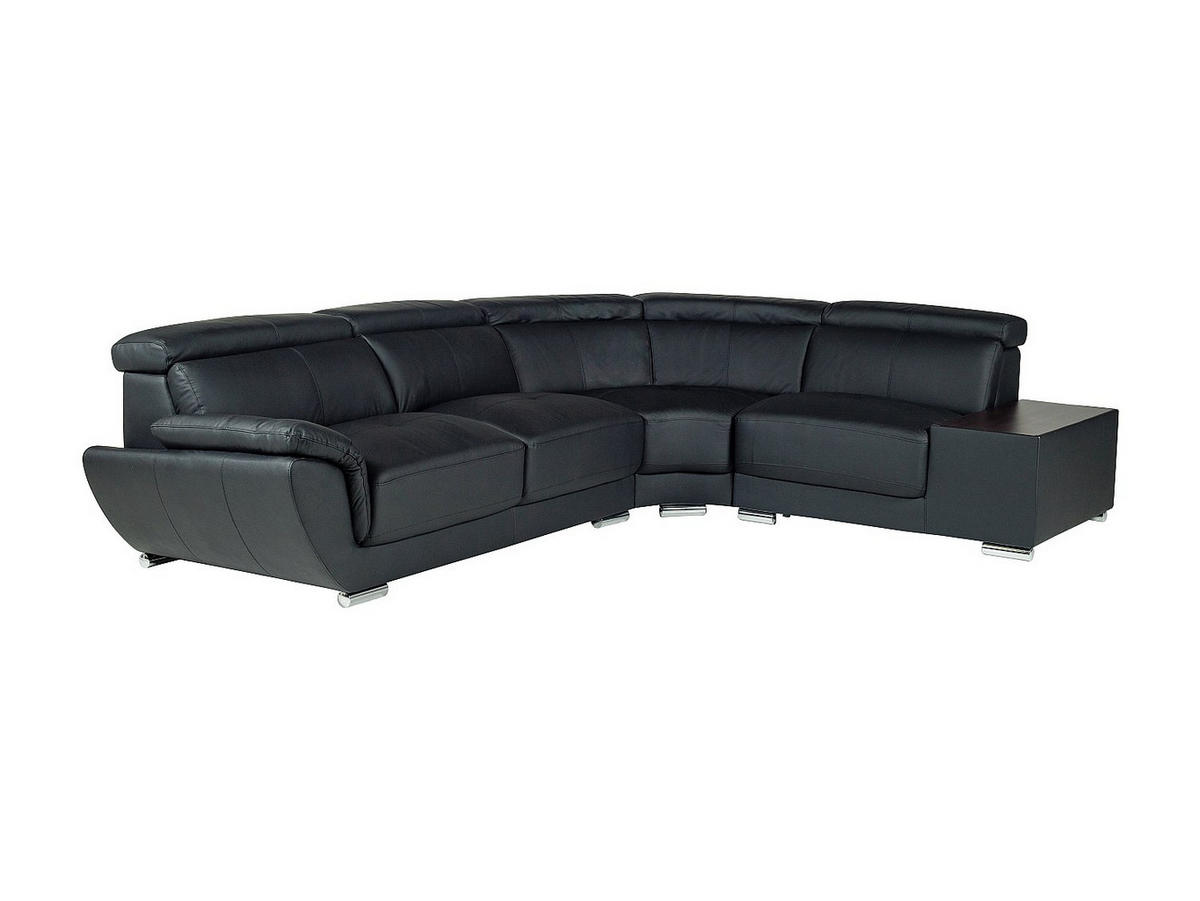 SOFA ohne Schlafmöglichkeit - -Sitzer - Leder - Schwarz - - Schwarz, Leder (306/78/240cm) - Vente-Unique