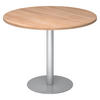 PAUSENTISCH groß STF 100/100/74,5 cm in Nussbaumfarben/Silberfarben - Silberfarben/Nussbaumfarben, Holzwerkstoff (100/100/74.5cm) - bümö