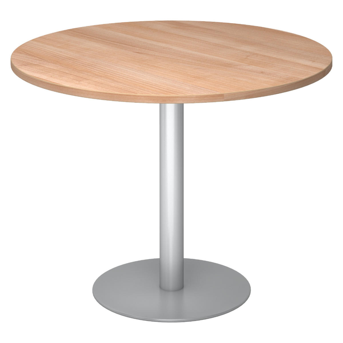 PAUSENTISCH groß STF 100/100/74,5 cm in Nussbaumfarben/Silberfarben - Silberfarben/Nussbaumfarben, Holzwerkstoff (100/100/74.5cm) - bümö