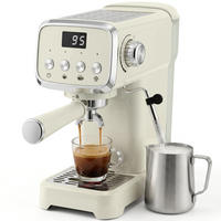 ESPRESSOMASCHINE mit Milchaufschäumer, 20 BAR DRUCK, Kunststoff-Edelstahl - Weiß, Metall (17/31/32cm) - Rolipo