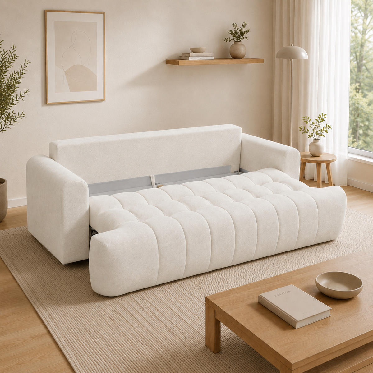 SOFA in Beige - Beige, Textil (246/92/115cm) - Home Collective