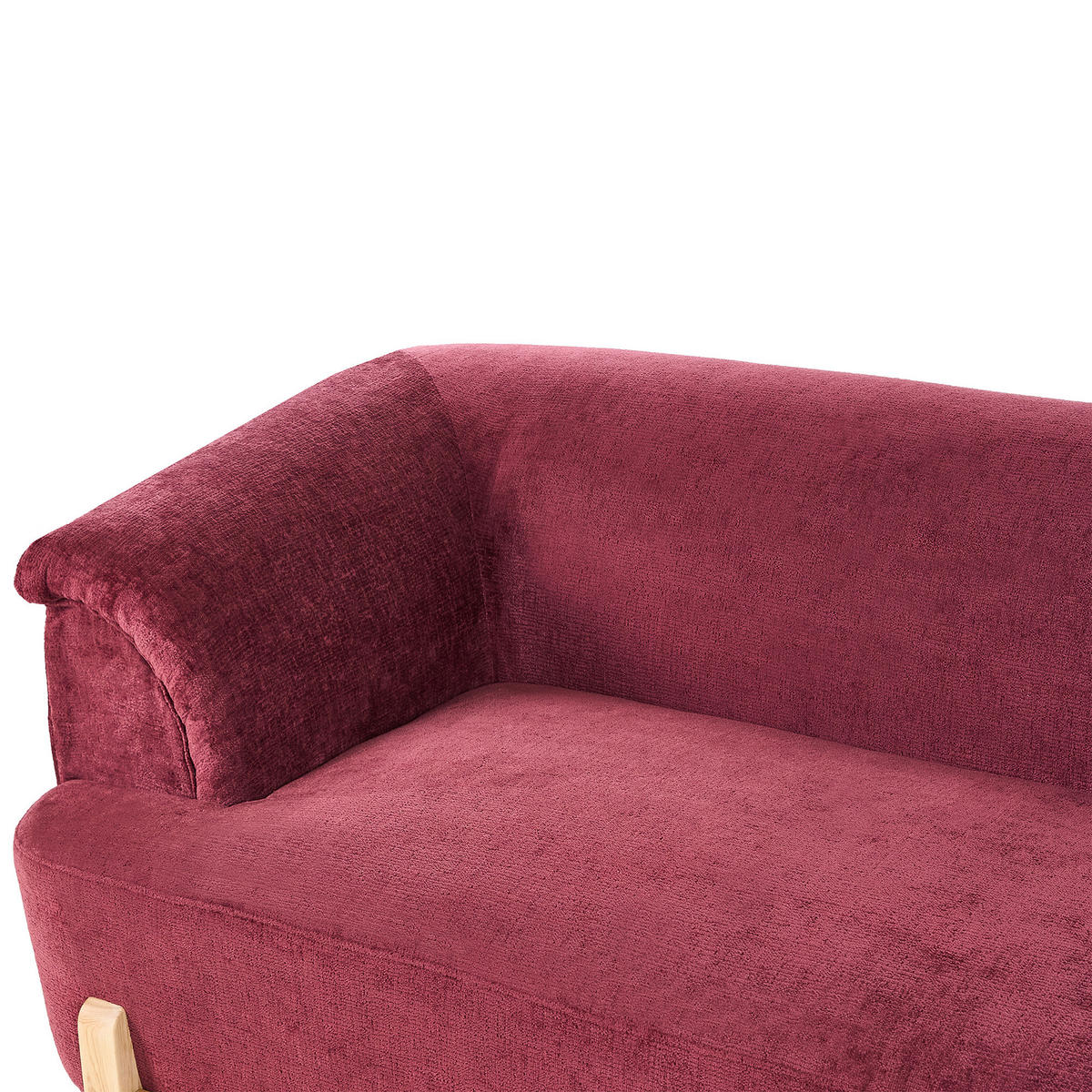 2-SITZER-SOFA Chenillegewebe Burgunderrot Alnor - Dunkelrot, Textil (162/67/85cm) - Beliani