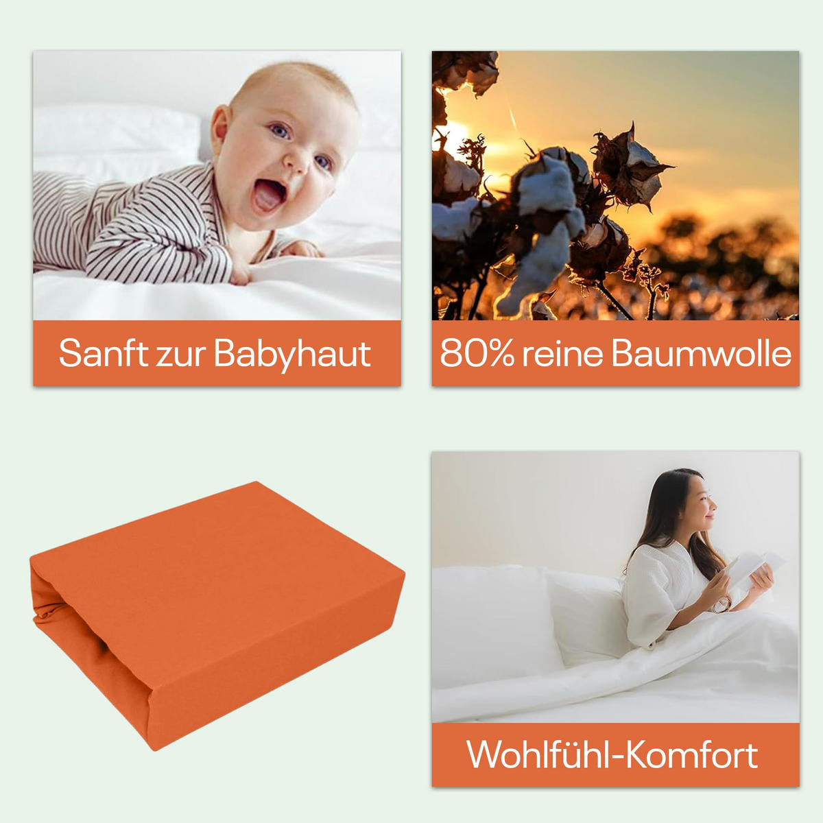 SPANNBETTLAKEN 200/220 cm, Jersey Elastisch 100 % Baumwolle Rostbraun - Terracotta, Textil (200/220cm) - Best For Home