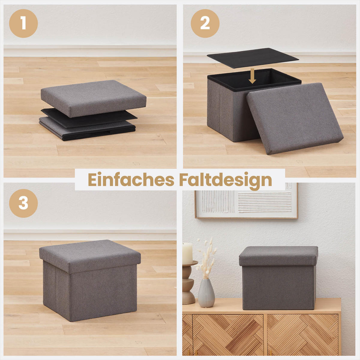 SITZHOCKER 41/31/31 cm, Altrosa - Altrosa, Kunststoff (31/31/41cm) - Blumtal
