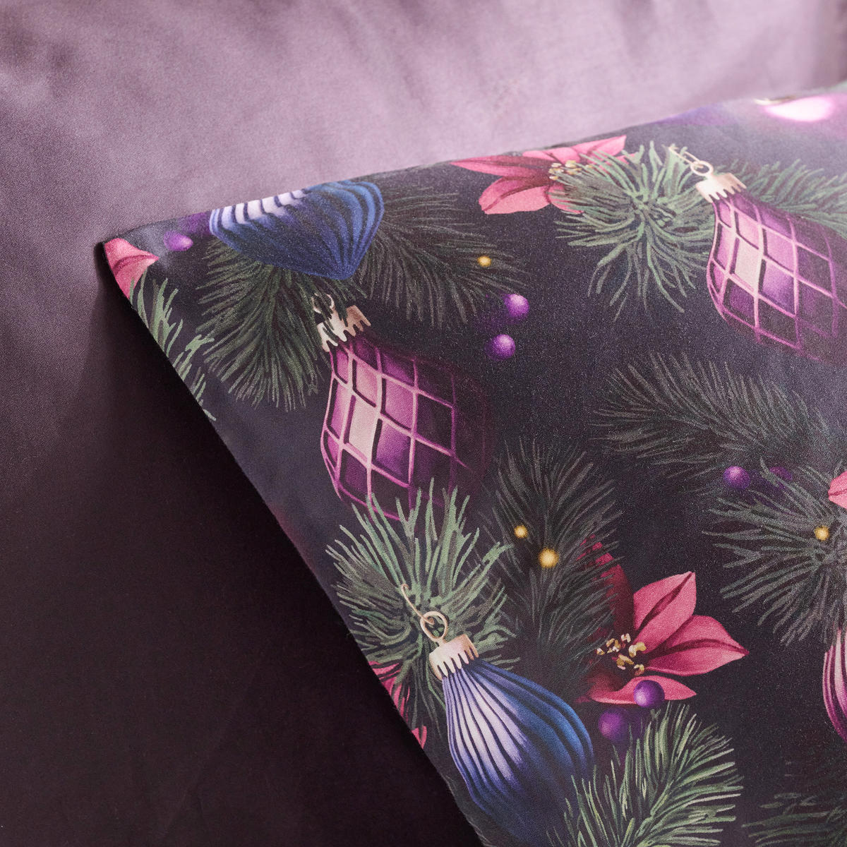 BETTWÄSCHE Satin MIRAVELLA, 160x200 cm, Schwarz, Winter Weihnachten Bettbezug, Weihnachtsdeko, Christmas, Weihnachtsmotiv - Schwarz, Textil (160/200cm) - home&you