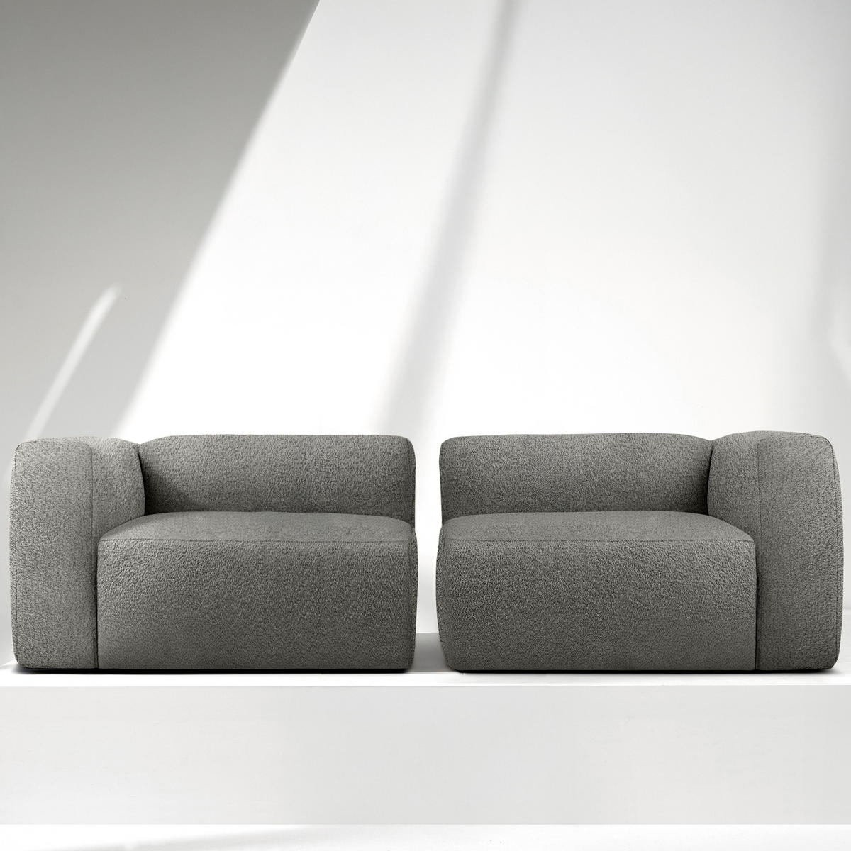 2,5-SITZER SOFA BUFFO, Stahlgrau - Grau, Holz/Holzwerkstoff (250/73/96cm) - KONSIMO®