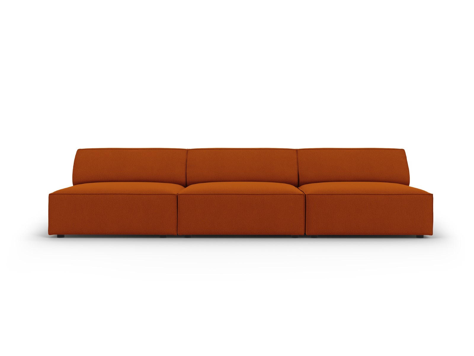 SOFA Jodie aus strukturiertem Stoff terrakotta 3 Sitzplätze - Terra cotta, Textil (102/70/240cm) - Micadoni