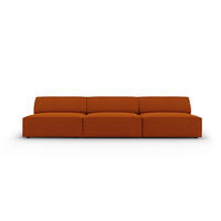 SOFA Jodie aus strukturiertem Stoff terrakotta 3 Sitzplätze - Terra cotta, Textil (102/70/240cm) - Micadoni